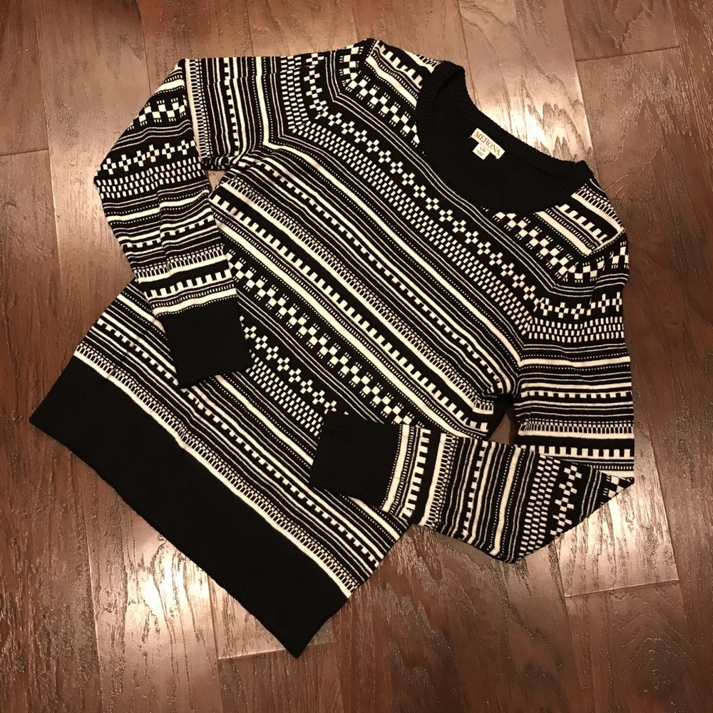 Aztec Black and White Sweater - Picture 1 of 4